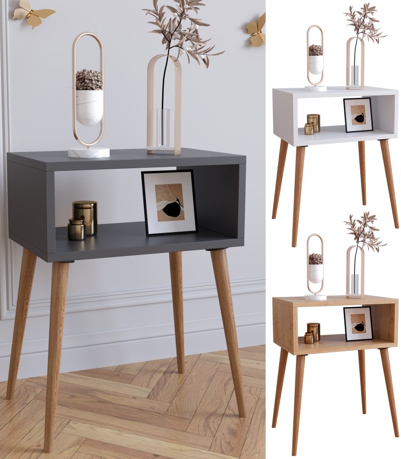 VCM NORDIC Singol M sengebord, m. 1 bent rum - natur tr (45x30)