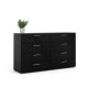 TVILUM Pepe kommode - sort mat i egetrsstruktur, m. 8 skuffer