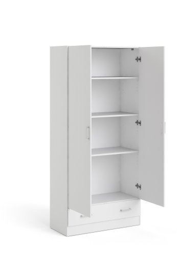 TVILUM Space garderobeskab 2 lger, 1 skuffe, 3 hylder - hvid folie/spnplade