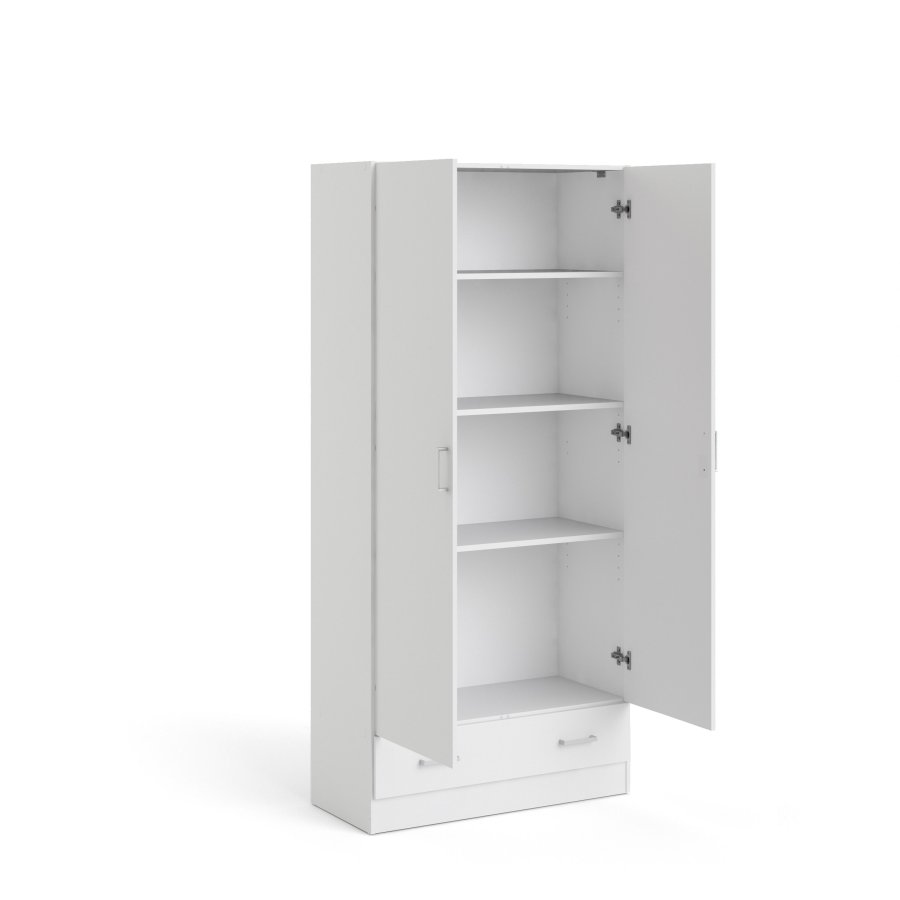 TVILUM Space garderobeskab 2 lger, 1 skuffe, 3 hylder - hvid folie/spnplade