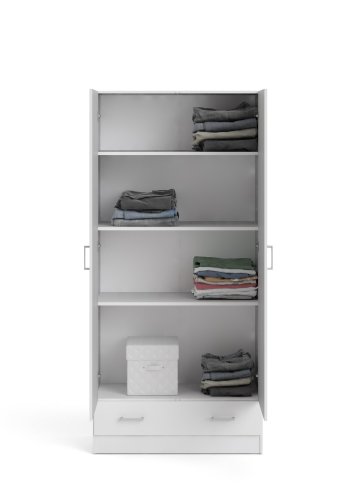 TVILUM Space garderobeskab 2 lger, 1 skuffe, 3 hylder - hvid folie/spnplade