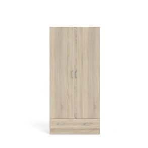 TVILUM Space garderobeskab 2 lger, 1 skuffe, 3 hylder - egestruktur folie/spnplade