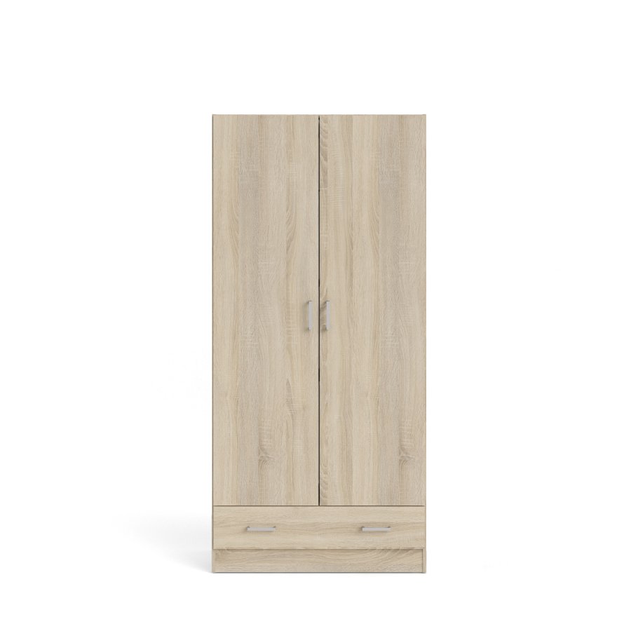 TVILUM Space garderobeskab 2 lger, 1 skuffe, 3 hylder - egestruktur folie/spnplade