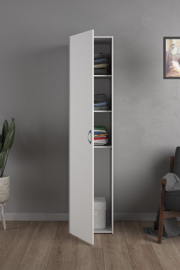 TVILUM Space garderobeskab 1 lge og 3 hylder - hvid folie/spnplade