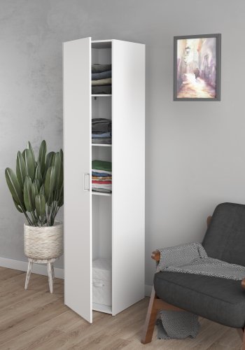 TVILUM Space garderobeskab 1 lge og 3 hylder - hvid folie/spnplade