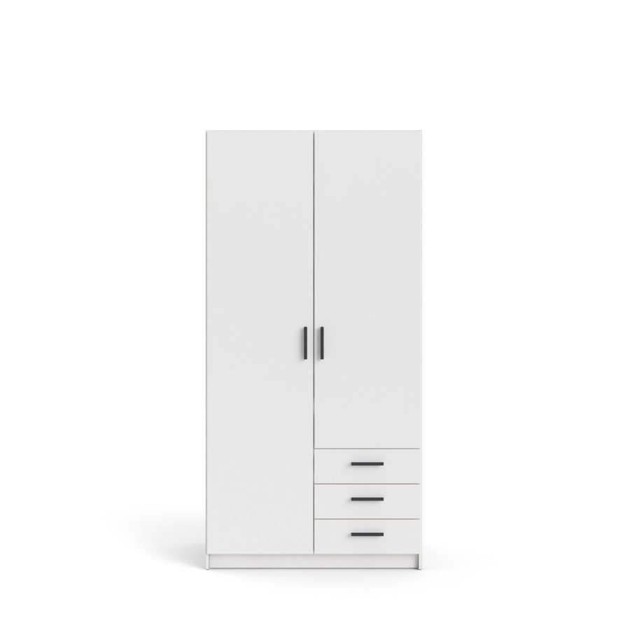 TVILUM Sprint Garderobeskab 2 lger + 3 skuffer - ParcelHvid Hvid