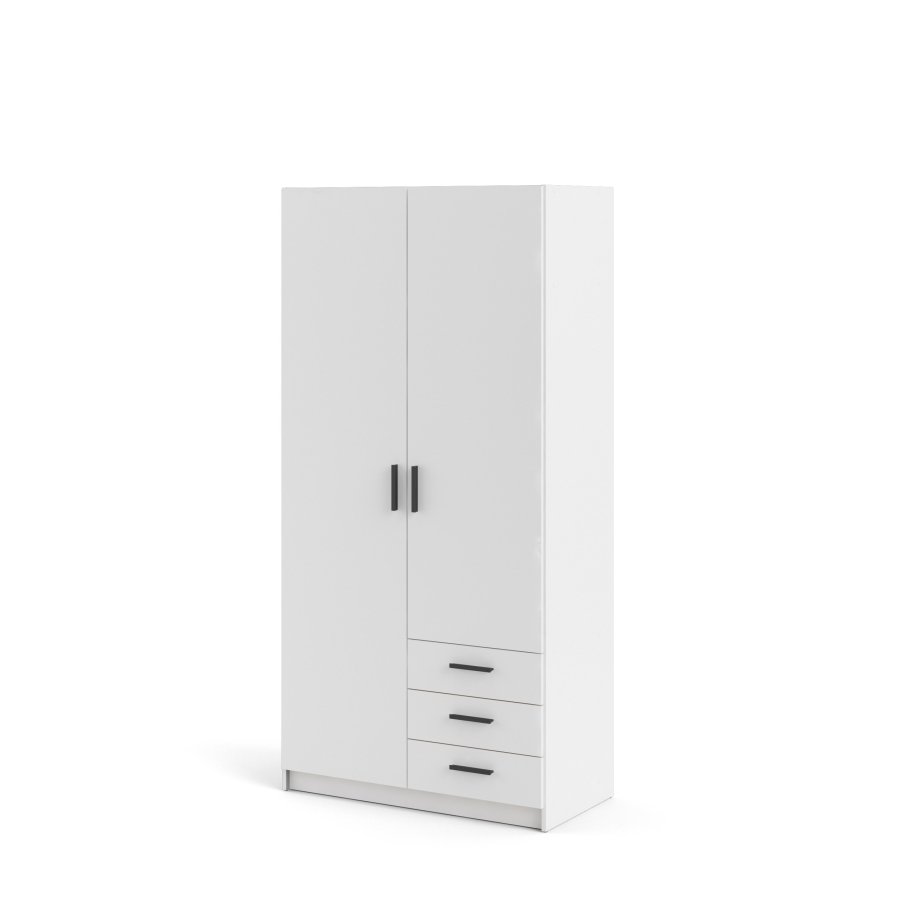 TVILUM Sprint Garderobeskab 2 lger + 3 skuffer - ParcelHvid Hvid