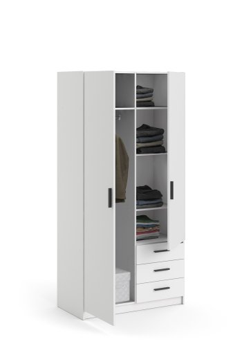 TVILUM Sprint Garderobeskab 2 lger + 3 skuffer - ParcelHvid Hvid