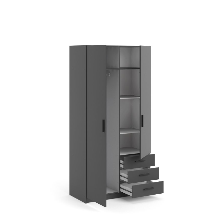 TVILUM Sprint Garderobeskab 2 lger + 3 skuffer - ParcelMatt Grey Matt Grey