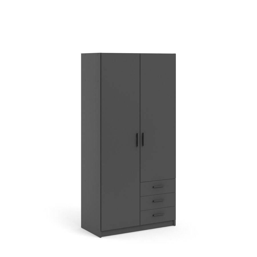 TVILUM Sprint Garderobeskab 2 lger + 3 skuffer - ParcelMatt Grey Matt Grey