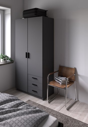 TVILUM Sprint Garderobeskab 2 lger + 3 skuffer - ParcelMatt Grey Matt Grey