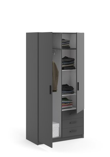 TVILUM Sprint Garderobeskab 2 lger + 3 skuffer - ParcelMatt Grey Matt Grey