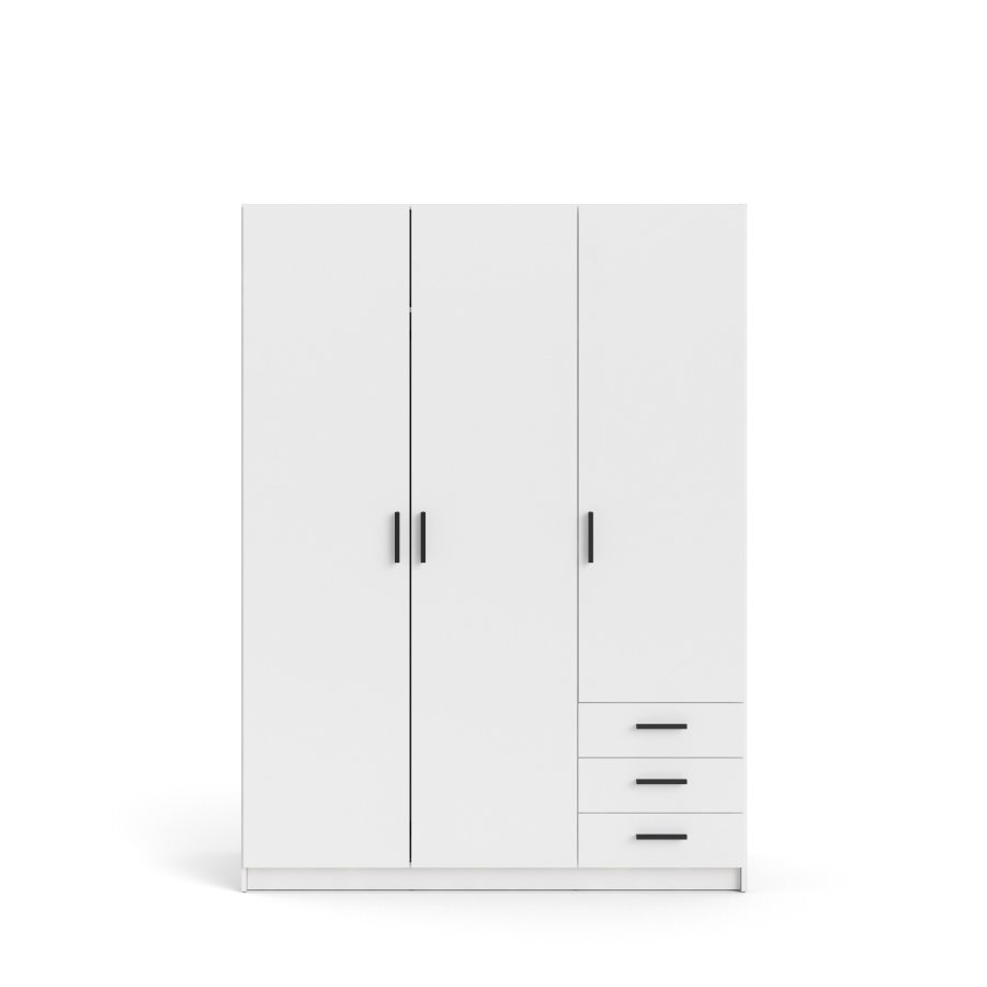 TVILUM Sprint Garderobeskab 3 lger + 3 skuffer - ParcelHvid Hvid