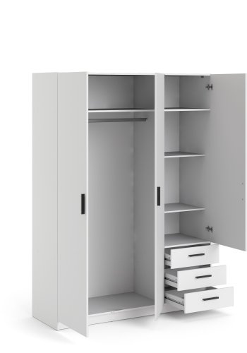 TVILUM Sprint Garderobeskab 3 lger + 3 skuffer - ParcelHvid Hvid