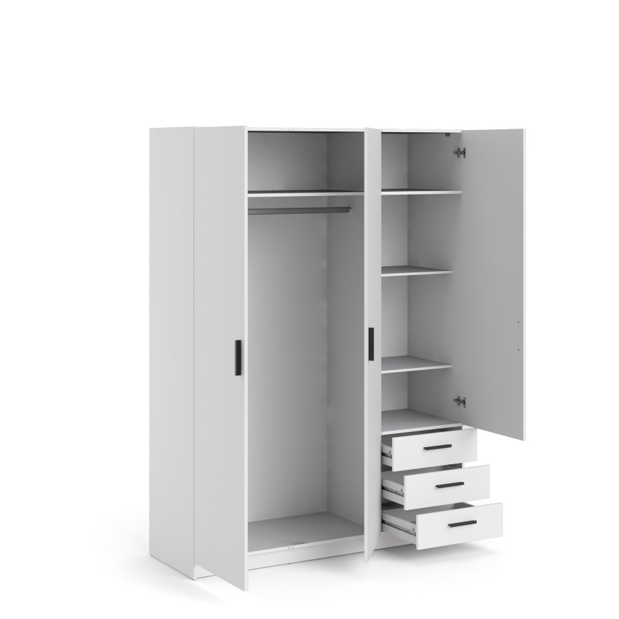 TVILUM Sprint Garderobeskab 3 lger + 3 skuffer - ParcelHvid Hvid
