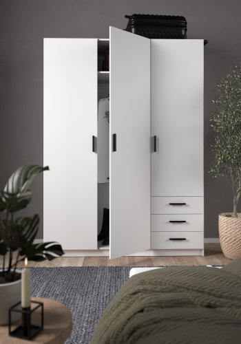 TVILUM Sprint Garderobeskab 3 lger + 3 skuffer - ParcelHvid Hvid