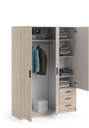 TVILUM Sprint Garderobeskab 3 lger + 3 skuffer - ParcelJackson Hickory Jackson Hickory