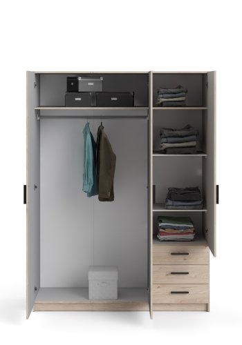 TVILUM Sprint Garderobeskab 3 lger + 3 skuffer - ParcelJackson Hickory Jackson Hickory