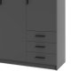 TVILUM Sprint Garderobeskab 3 lger + 3 skuffer - ParcelMatt Grey Matt Grey