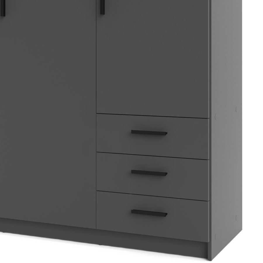 TVILUM Sprint Garderobeskab 3 lger + 3 skuffer - ParcelMatt Grey Matt Grey