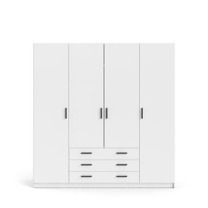 TVILUM Sprint Garderobeskab 4 lger + 3 skuffer - ParcelHvid Hvid