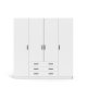 TVILUM Sprint Garderobeskab 4 lger + 3 skuffer - ParcelHvid Hvid
