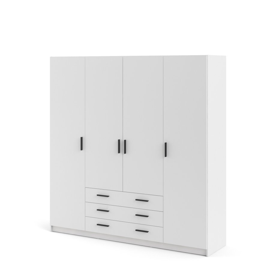 TVILUM Sprint Garderobeskab 4 lger + 3 skuffer - ParcelHvid Hvid