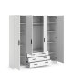TVILUM Sprint Garderobeskab 4 lger + 3 skuffer - ParcelHvid Hvid