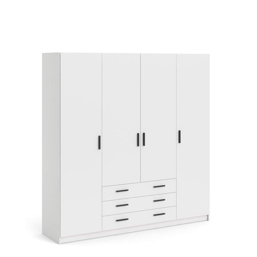 TVILUM Sprint Garderobeskab 4 lger + 3 skuffer - ParcelHvid Hvid
