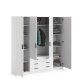 TVILUM Sprint Garderobeskab 4 lger + 3 skuffer - ParcelHvid Hvid