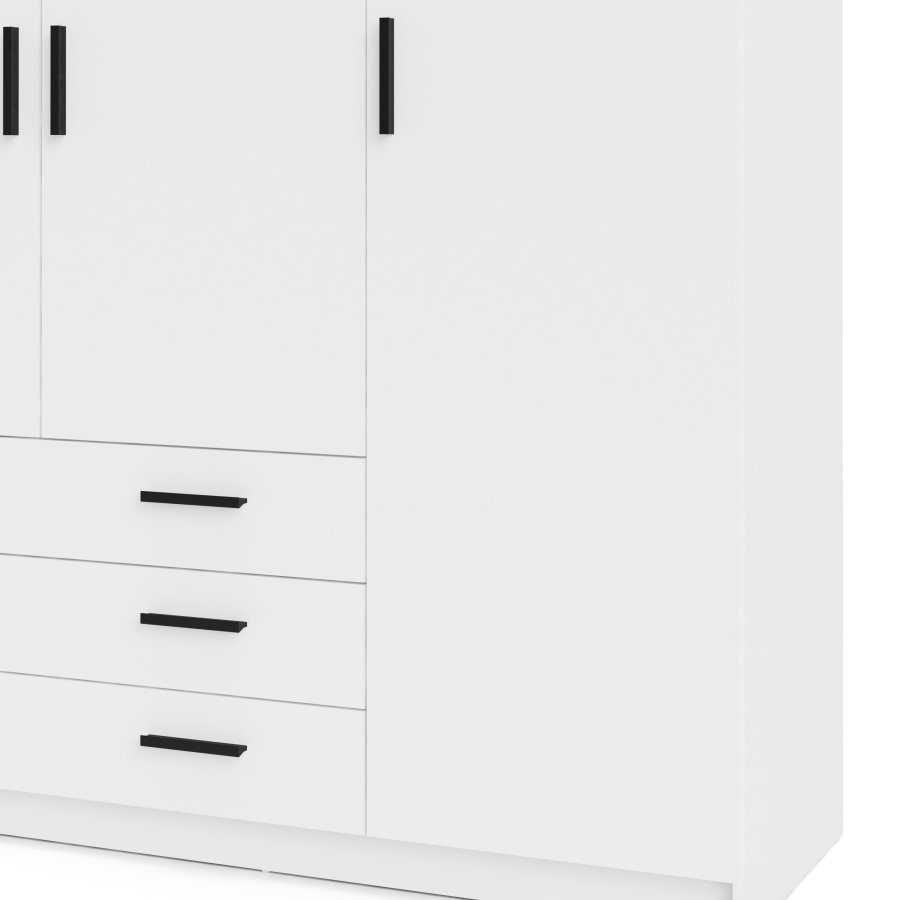 TVILUM Sprint Garderobeskab 4 lger + 3 skuffer - ParcelHvid Hvid