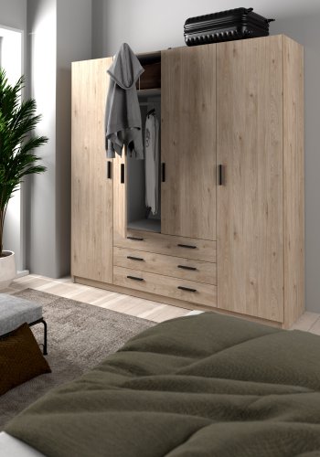 TVILUM Sprint Garderobeskab 4 lger + 3 skuffer - ParcelJackson Hickory Jackson Hickory