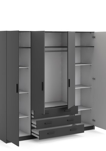 TVILUM Sprint Garderobeskab 4 lger + 3 skuffer - ParcelMatt Grey Matt Grey