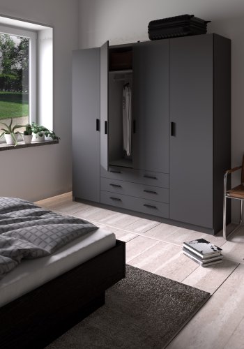 TVILUM Sprint Garderobeskab 4 lger + 3 skuffer - ParcelMatt Grey Matt Grey
