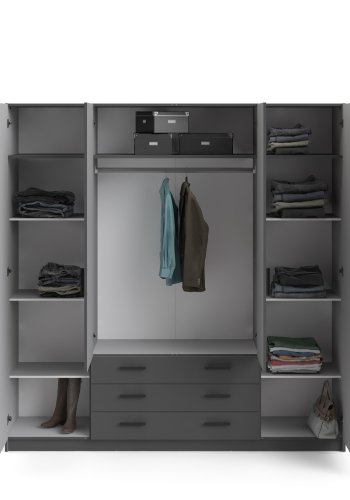 TVILUM Sprint Garderobeskab 4 lger + 3 skuffer - ParcelMatt Grey Matt Grey