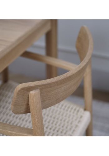 Sydney spisebordsstol, m. armln - natur rattan flet og natur eg