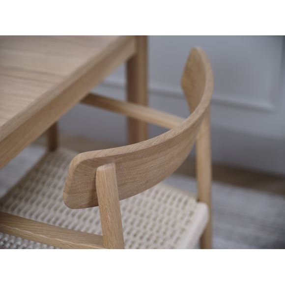 Sydney spisebordsstol, m. armln - natur rattan flet og natur eg