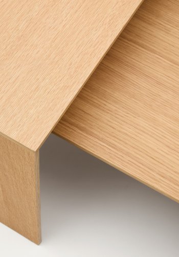 KAVE HOME Litto egefiner sofabord med naturlig farve finish, 140 x 70 cm