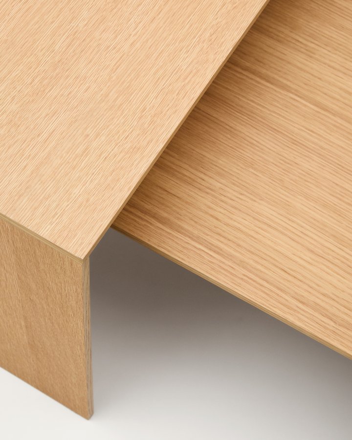 KAVE HOME Litto egefiner sofabord med naturlig farve finish, 140 x 70 cm