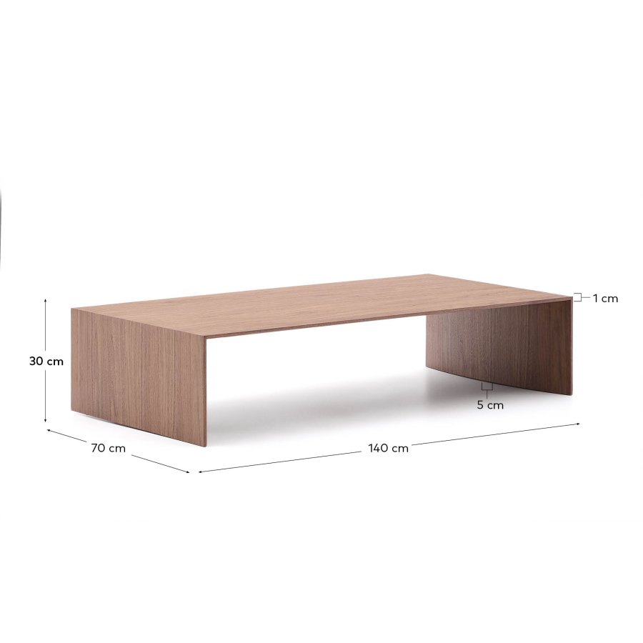KAVE HOME Litto sofabord i valndfiner med naturlig farvefinish, 140 x 70 cm
