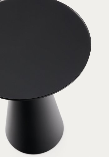 KAVE HOME Wilshire sidebord med matteret hrdet glas og stl med mat sort malet finish Ã˜