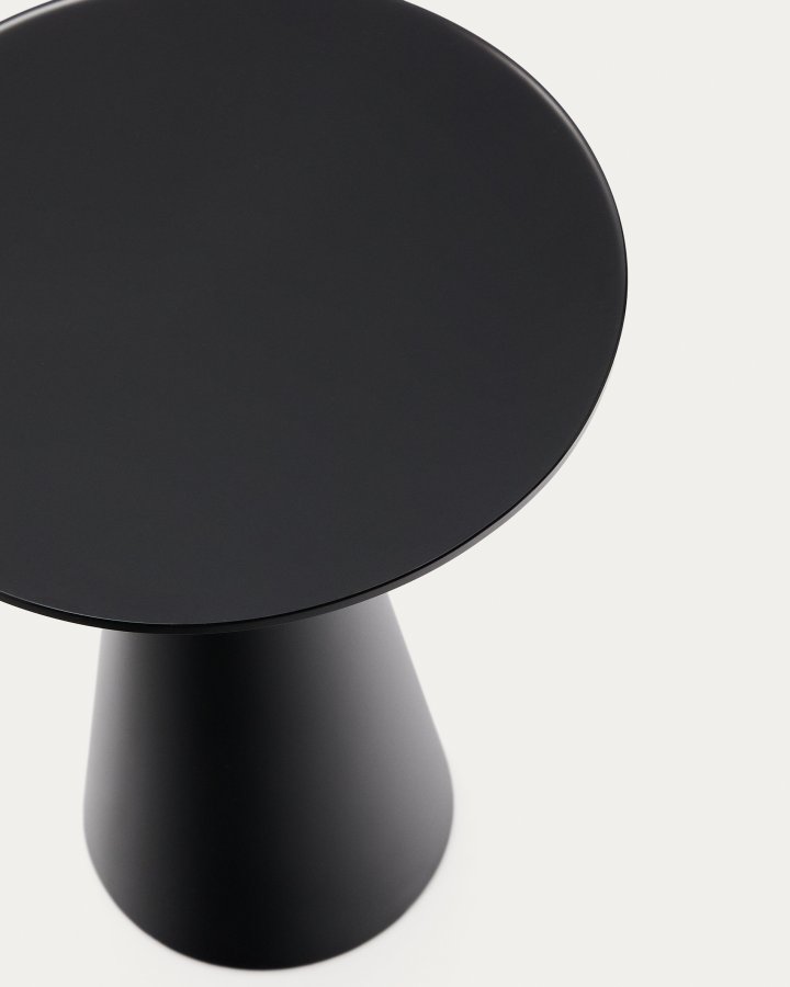 KAVE HOME Wilshire sidebord med matteret hrdet glas og stl med mat sort malet finish Ã˜