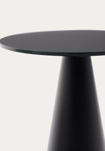 KAVE HOME Wilshire sidebord med matteret hrdet glas og stl med mat sort malet finish Ã˜