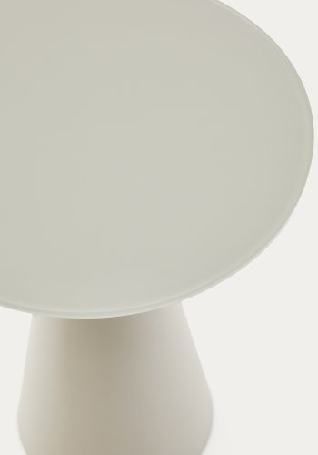 KAVE HOME Wilshire sidebord med matteret hrdet glas og stl med mat gr malet finish Ã˜3