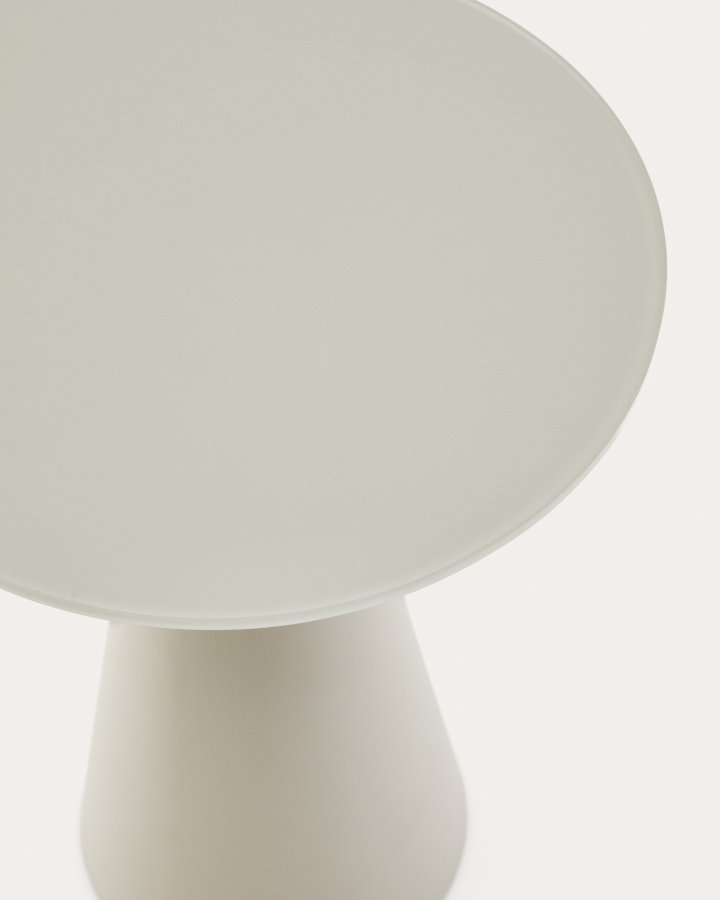 KAVE HOME Wilshire sidebord med matteret hrdet glas og stl med mat gr malet finish Ã˜3