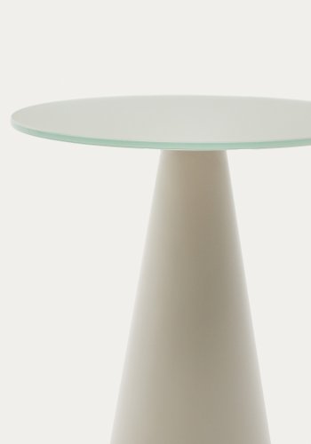KAVE HOME Wilshire sidebord med matteret hrdet glas og stl med mat gr malet finish Ã˜3