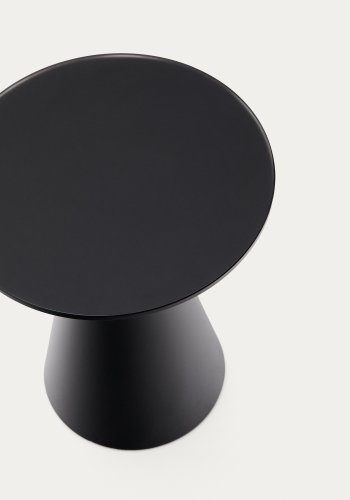 KAVE HOME Wilshire sidebord med matteret hrdet glas og stl med mat sort malet finish Ã˜