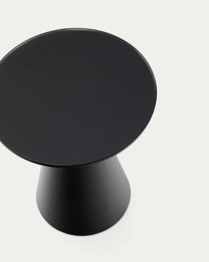 KAVE HOME Wilshire sidebord med matteret hrdet glas og stl med mat sort malet finish Ã˜