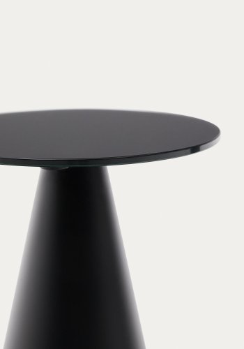 KAVE HOME Wilshire sidebord med matteret hrdet glas og stl med mat sort malet finish Ã˜