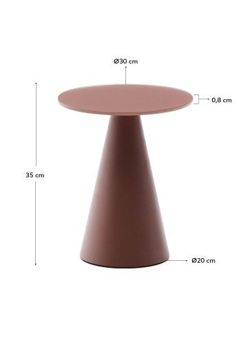  KAVE HOME Wilshire sidebord med matteret hrdet glas og mat terracotta malet stlfinish